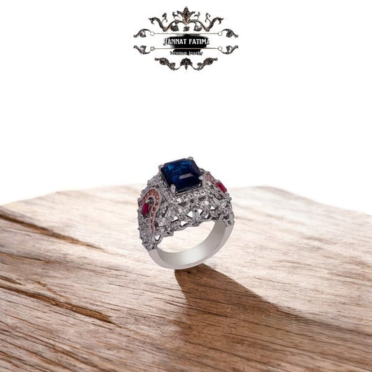 Silver Majestic Blue Sapphire Ring