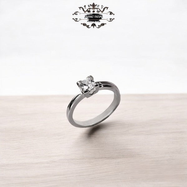 Solitaire Silver Ring