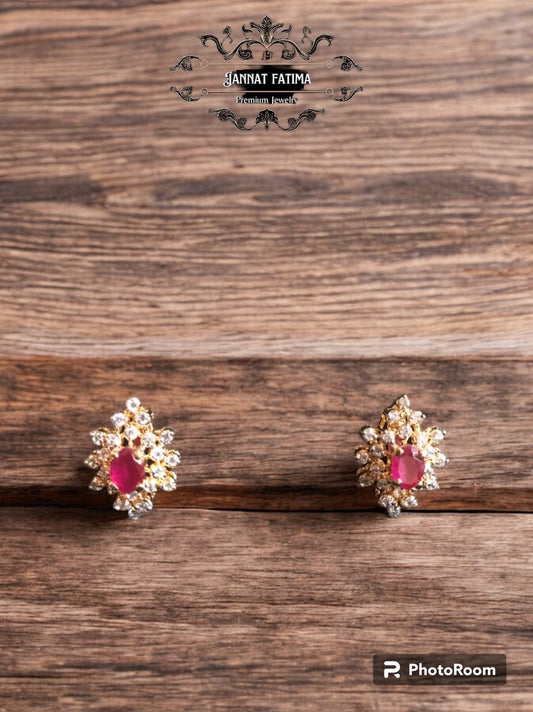 Silver Studs Gold plated with Chetum