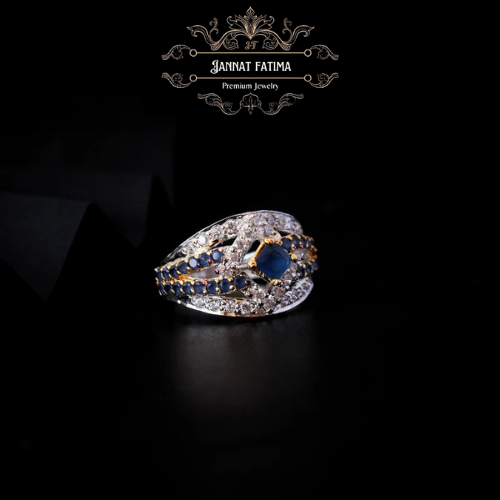 Silver Ring in Sapphire Attractive Design